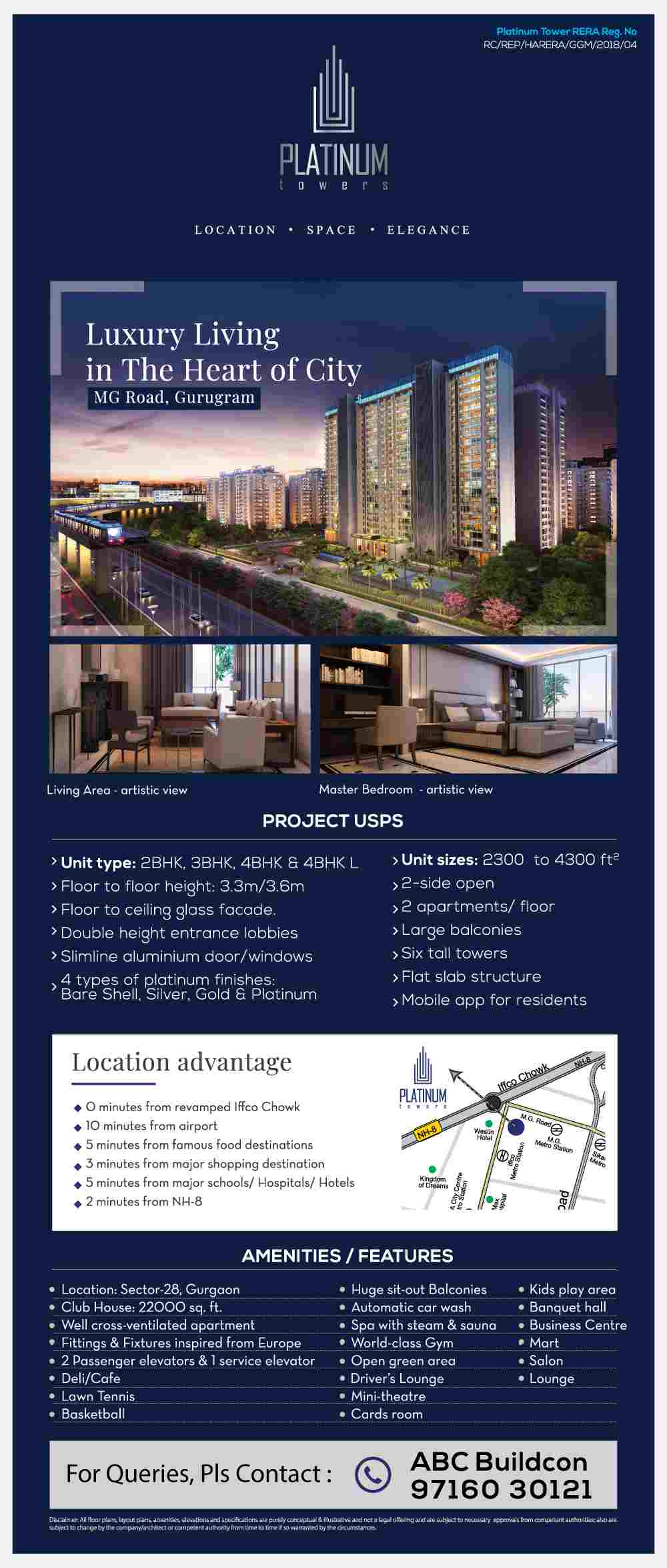 Enjoy luxury living in the heart of the city at Suncity Platinum Towers in Gurgaon